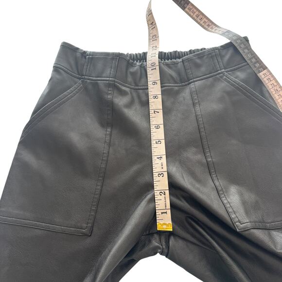 Spanx Black Faux Leather Jogger Pants Size‎ Small Vegan Leather Pull On S - Picture 14 of 14